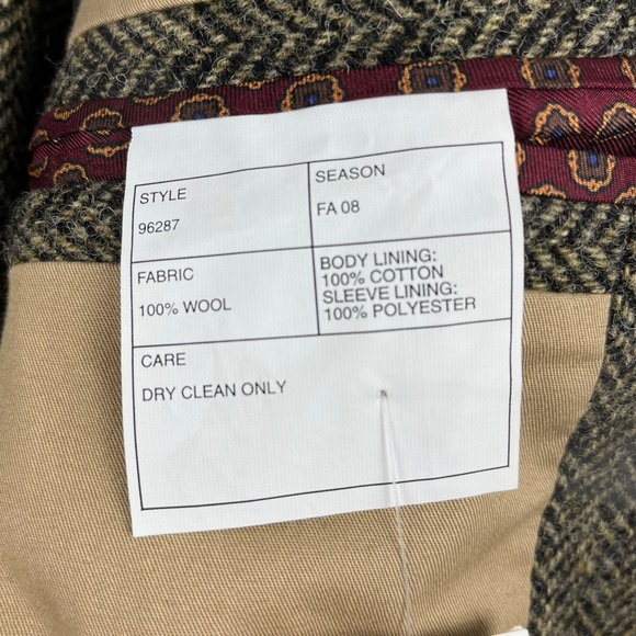 J. Crew NWT Men’s Yorkshire Tweed Brown Herringbone Wool Clayton Sportcoat 40R - Picture 5 of 12